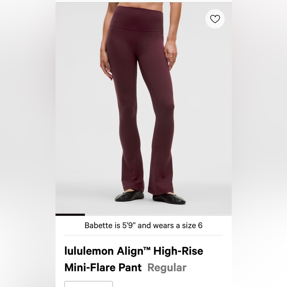Lululemon Align High Rise Mini Flare - Garnet